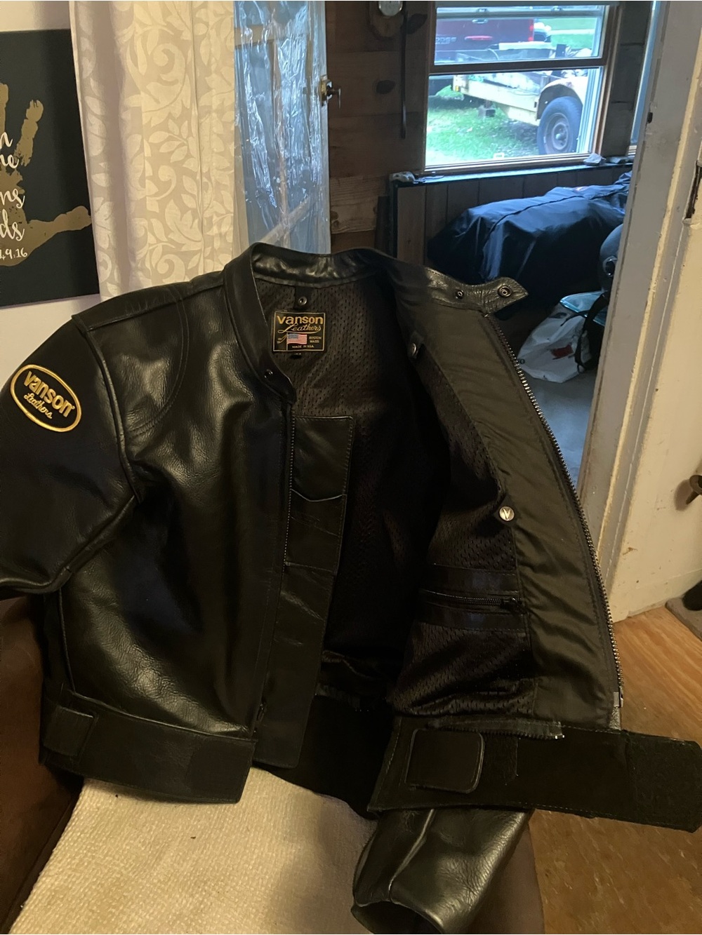 Vanson Black Hardcore Leather Performance Jacket